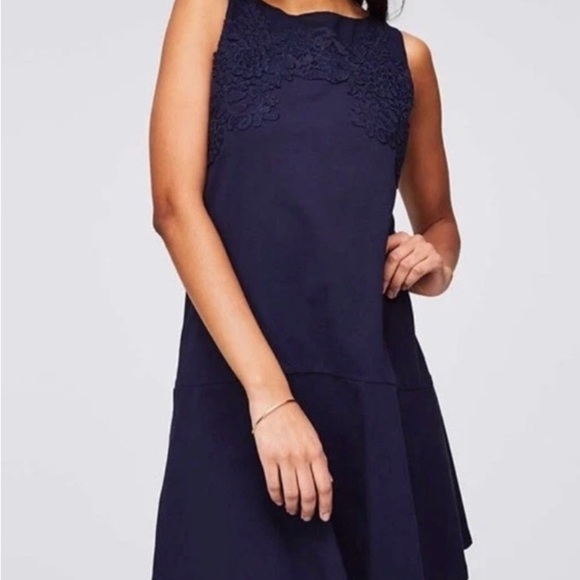 LOFT Dresses & Skirts - LOFT Navy Blue Lace Detail Mini Dress